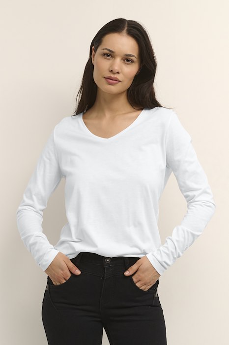 CREAM - Naia Long Sleeve V Neck Top (3 colours)