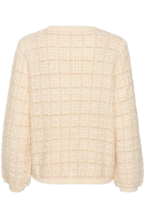 CREAM - CRBilo V Neck Check Jumper