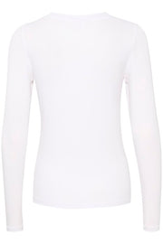 Part Two - Emaja Long Sleeve Slim Fit Tee Shirt in Pure White