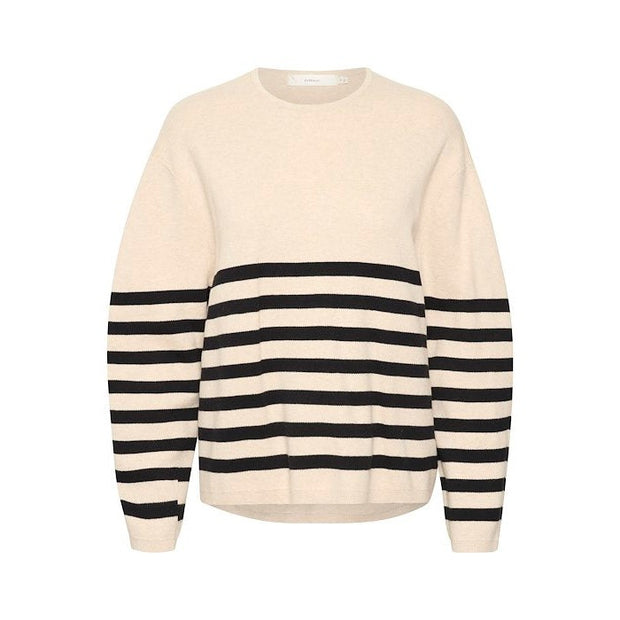 InWear - KayllaIW Cotton Knit Round Neck Jumper Black Stripes