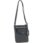 Ashwood Leather - Black Leather Crossbody Bag with a Zip & Flap Over Pocket  - CB5