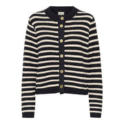 Part Two - LeonidaPW Navy and Cream Stripe Cardigan