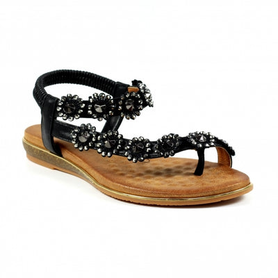 Lunar Shoes - Charlotte II Toe Loop Flower Sandal (2 colours)