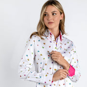 Claudio Lugli - Ladies Cotton Shirt - Multi-Coloured Bees (CLW2133)