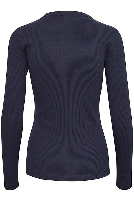 InWear - DagnaIW Navy Round Neck Long Sleeve Tee Shirt