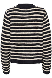 Part Two - LeonidaPW Navy and Cream Stripe Cardigan