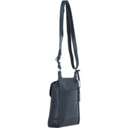 Ashwood Leather - Navy Leather Crossbody Bag with Flap Over & Magnetic Closure - G24