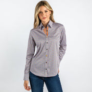 Claudio Lugli - Ladies Cotton Shirt - Multi-Coloured Houndstooth Print (CLW2144)