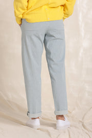 Mat De Misaine - Pilote - Straight Leg Casual Trouser with a Navy Stripe