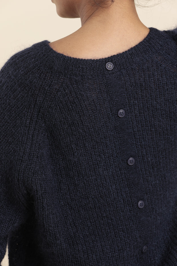 Mat De Misaine - Topazo - Chunky Knit Jumper with Buttoned Detailing on Back (2 colours)