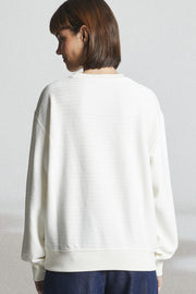 Mat De Misaine - Marly - Ribbed Sweatshirt in Cream