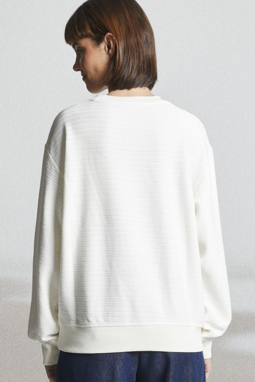 Mat De Misaine - Marly - Ribbed Sweatshirt in Cream