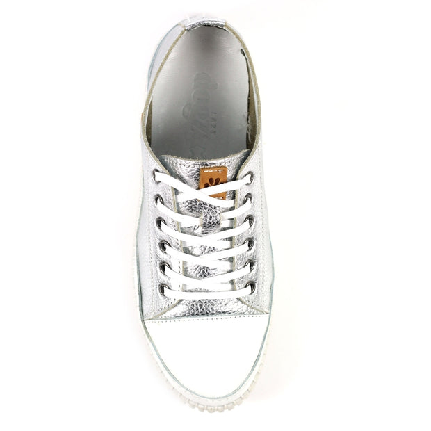 Lazy Dogz Shoes - Starlet Silver Leather Trainer (FLD106SL)