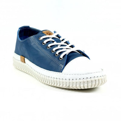 Lazy Dogz Shoes - Truffle Blue Leather Trainer (FLD105BL)