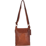 Ashwood Leather - Honey Tan Leather Crossbody Bag with Flap Over & Magnetic Closure - G24