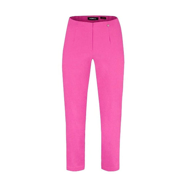 Robell – Lena 09 - Cropped Trousers With Cut Away Ladder Design at Hemline (Flamingo Pink)