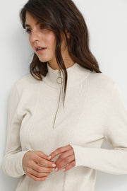 CREAM - CRChristine High Neck Jumper with Zip