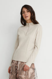 CREAM - CRChristine High Neck Jumper with Zip