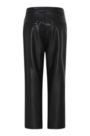 Robell – Cloe 09 - Wide Leg Faux Leather Culottes/Cropped Trouser in Black