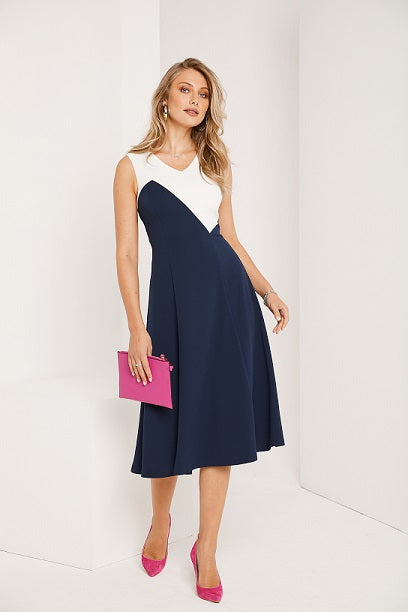 Tia - Sleeveless V Neckline Cocktail Dress with Matching Jacket