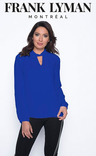 Frank Lyman - Long Sleeve Elegant Blouse with Cross over detail (2 colours)