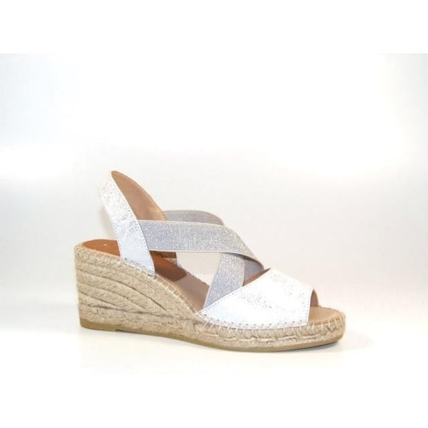 Kanna - K2229-High Wedge Leather Crossover Espadrille with Elasticated Straps (2 colours)