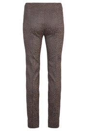 Robell – Rose Slim Leg Trouser in Black & Taupe Animal Print