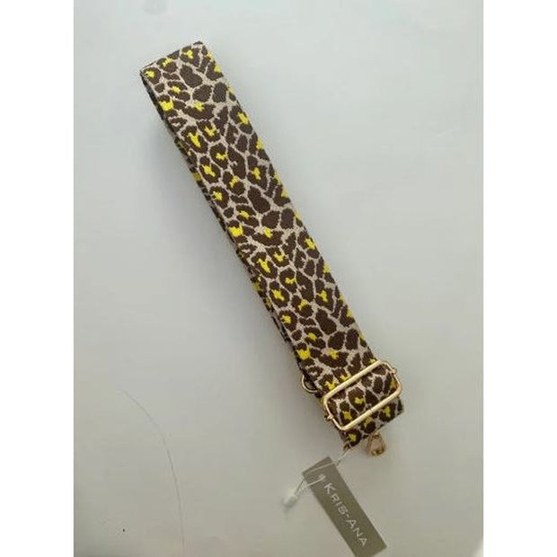 Kris-Ana Detachable Coloured Straps - Taupe/ Yellow Animal Print (289)