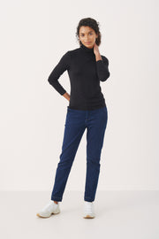 Part Two - EfinasPW Polo Neck Jumper in Dark Navy