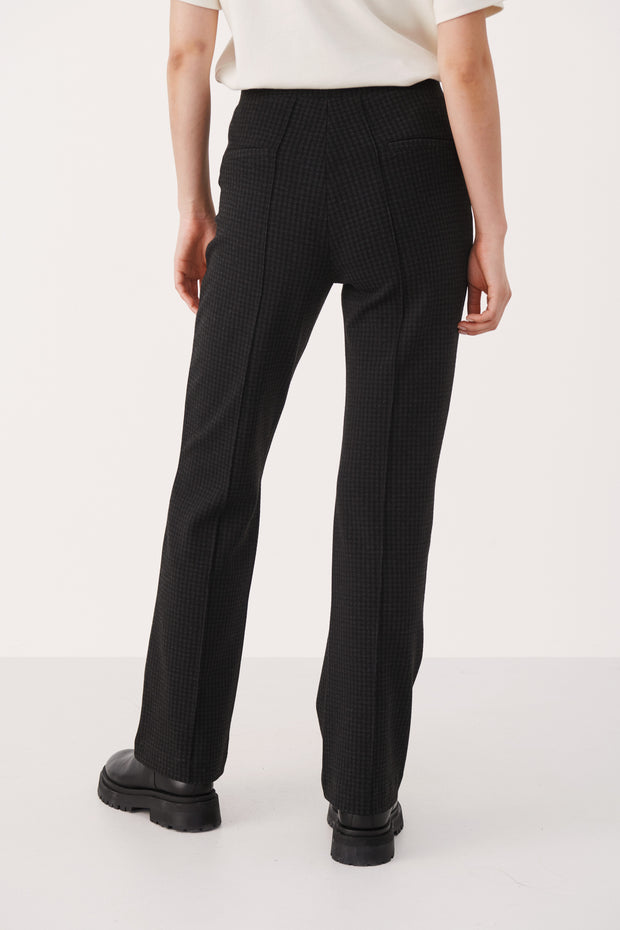 Part Two - PontasPW Easy Fit Straight Leg Trouser in Dark Grey Check