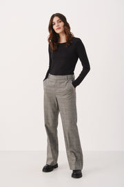 Part Two - NadjaPW Wide Leg Trouser in Black Check