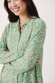 Part Two - SaronaPW Long Sleeve jersey Blouse Greenbriar Leopard Print