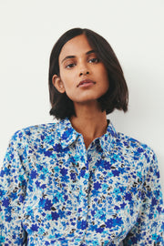 Part Two - SabellaPW Long Sleeve Cotton Blouse in Blue Flower Print