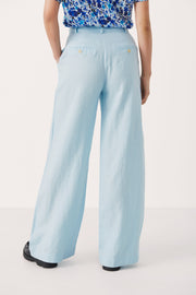 Part Two - NinnesPW Wide Leg Linen Trouser in Crystal Blue