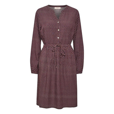 CREAM - CRVimma Long Sleeve Dress in Ultra Violet Geometric Pattern