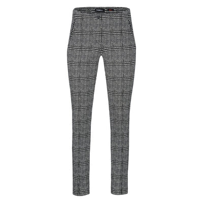 Robell – Holly- Straight Leg Full Length Trousers in Modern Glen Check