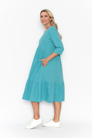 Orientique - Long Layered Dress in Artic Blue (51877)