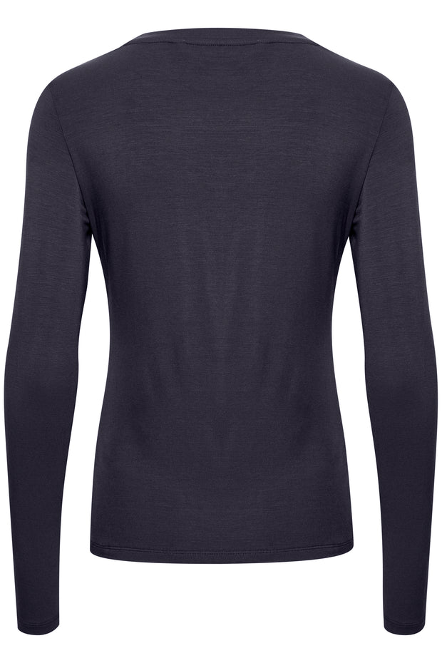 Part Two - Emaja Long Sleeve Slim Fit Tee Shirt in Navy