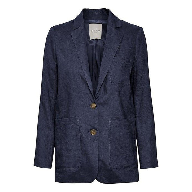 Part Two - Nya Linen Jacket in Night Sky Navy