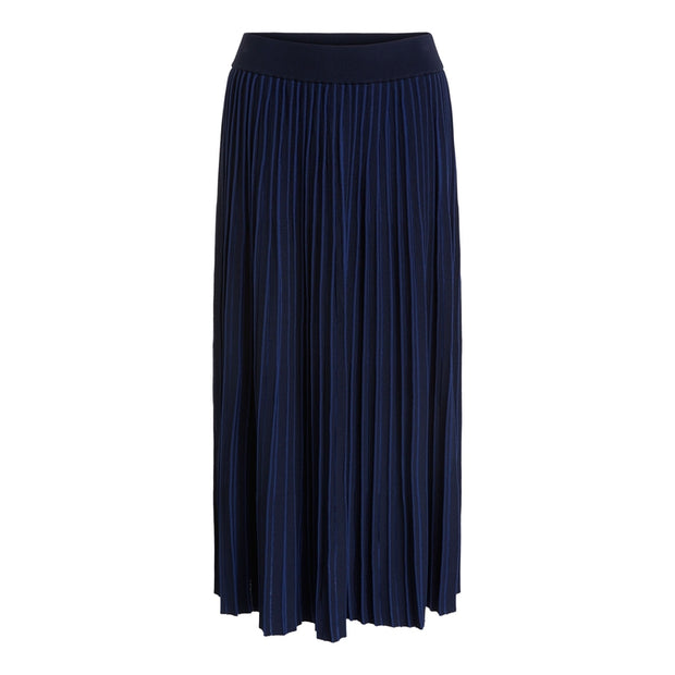 Oui -  Long Narrow Pleated Skirt with Elasticated Waistband