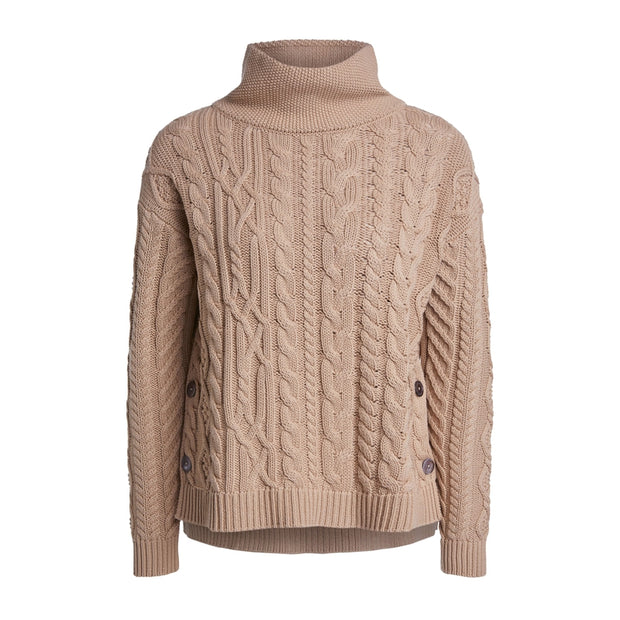 Oui - Scoop Neck Chunky Cable Knit Oversized Jumper