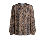 Oui -  Long Sleeve Round Neck Snake Print Blouse