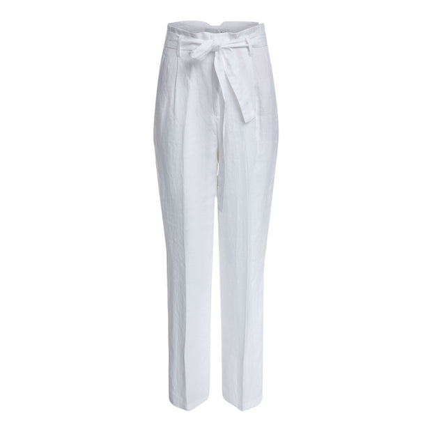 Oui - High Waisted Wide Leg Natural Linen Trouser  (2 colours)