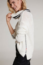 Oui - Cowl Neck Chunky Knit Jumper with Feature Stitching