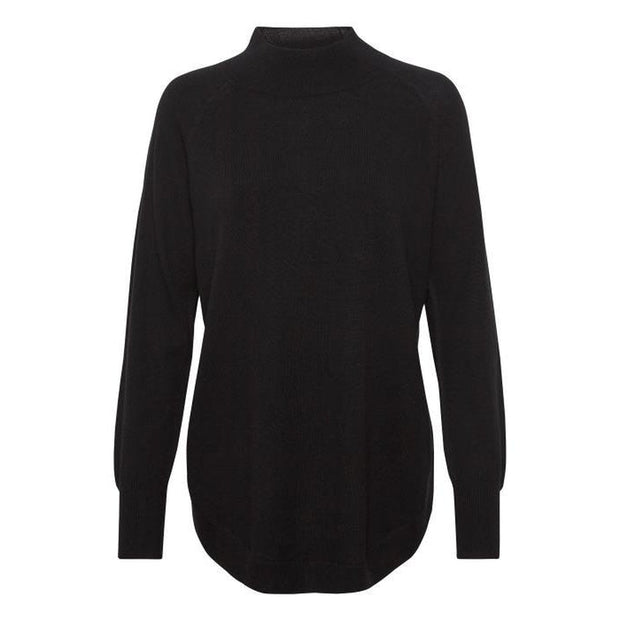 Part Two - Taura- Long Sleeve Crew Neck Black Wool Jumper