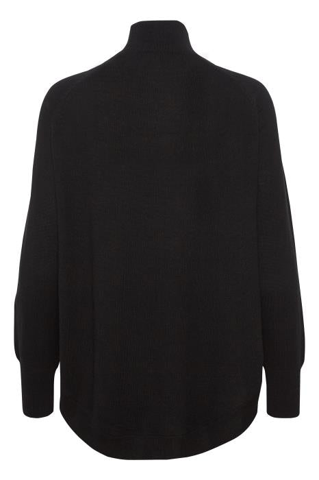 Part Two - Taura- Long Sleeve Crew Neck Black Wool Jumper