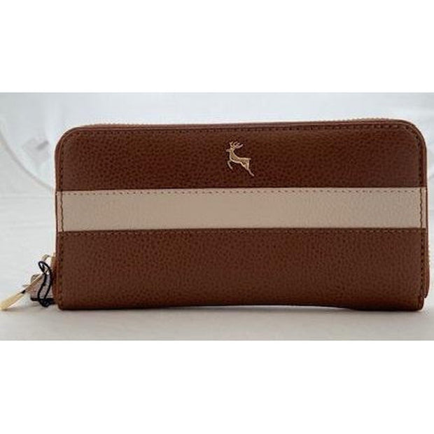 Ashwood Two Tone Zip Closure Leather Purse