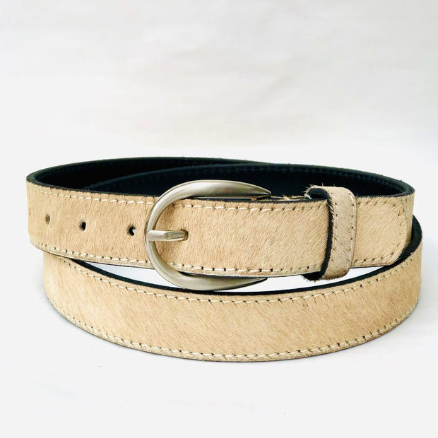 Hydestyle.London - Beige Summer Hair-on Hide Leather Belt - BL29