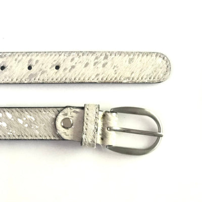 Hydestyle.London - Silver Splash Hair-on Hide Leather Belt - BL35