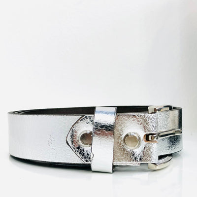 Hydestyle.London - Silver Crackle Leather Belt - BL48